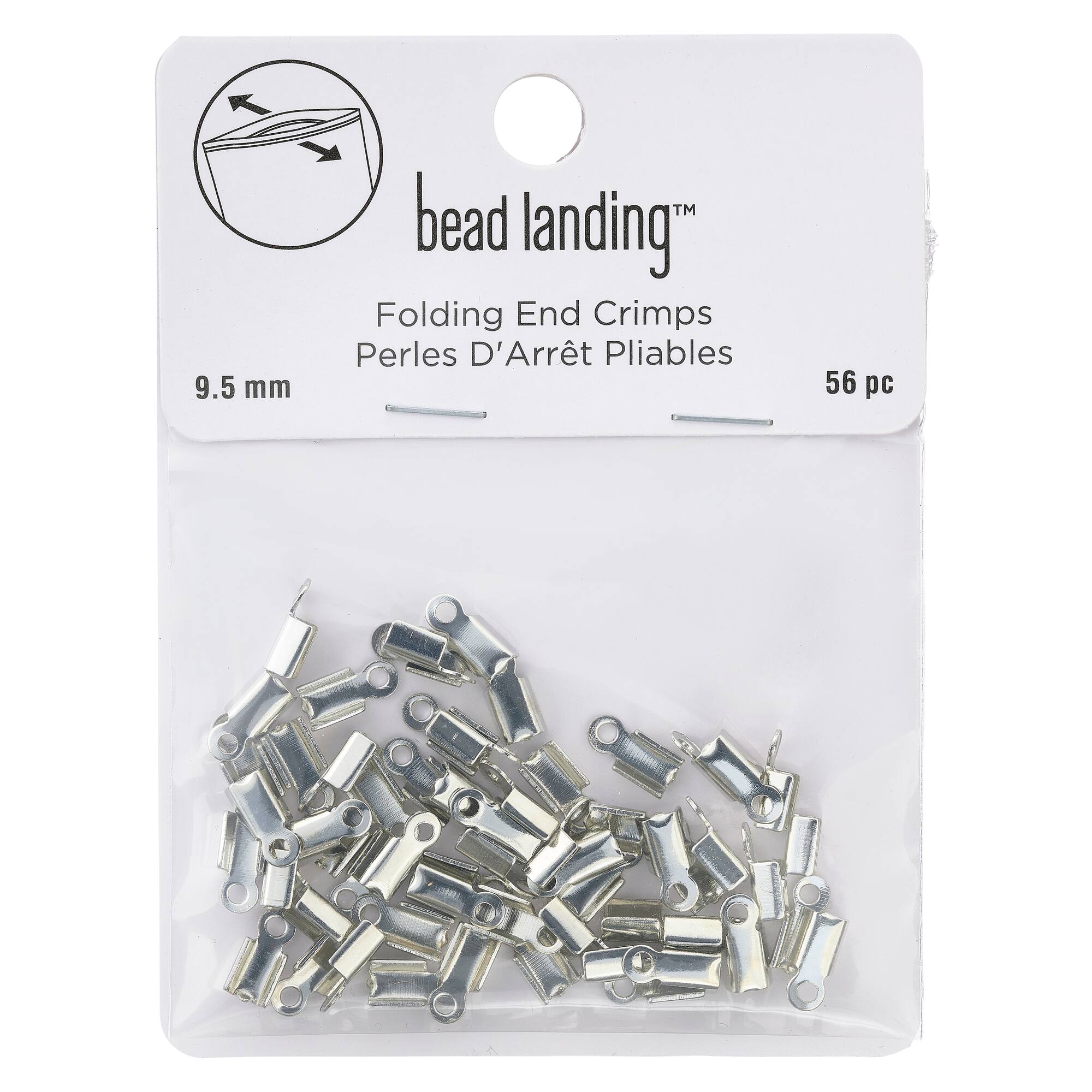 12 Packs: 56 ct. (672 total) 10mm Rhodium Crimps with Loop by Bead Landing™